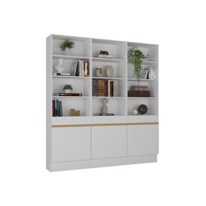 Armário/estante Escritório 3 Portas Multimóveis Mp7001 Branco/Dourado