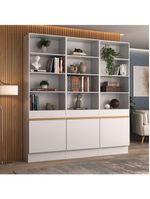 Armário/estante Escritório 3 Portas Multimóveis Mp7001 Branco/Dourado