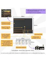 Painel para TV até 65" Polegadas com Aparador 4 Portas com Espelho MP1088 Rustic/Preto