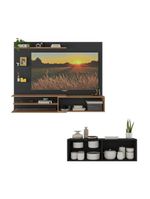 Painel para TV até 65" Polegadas com Aparador 4 Portas com Espelho MP1088 Rustic/Preto
