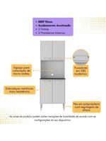 Paneleiro 63cm 4 Portas para Micro-ondas Xangai Multimóveis MP2245 Branco