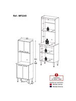 Paneleiro 63cm 4 Portas para Micro-ondas Xangai Multimóveis MP2245 Branco