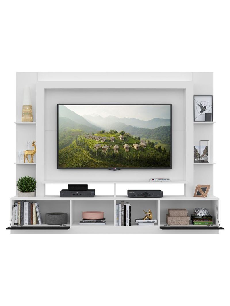 Rack Estante Painel Suporte Tv 65" Branco/Preto