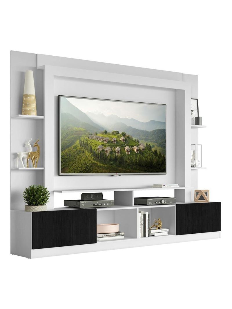 Rack Estante Painel Suporte Tv 65" Branco/Preto