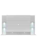 Painel com Suporte Tv 60" e 4 Leds Prateleiras de Vidro