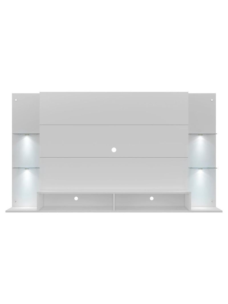 Painel com Suporte Tv 60" e 4 Leds Prateleiras de Vidro