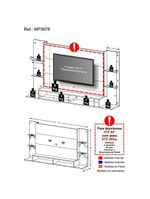 Painel com Suporte Tv 60" e 4 Leds Prateleiras de Vidro
