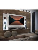 Painel com Suporte Tv 60" e 4 Leds Prateleiras de Vidro