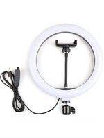 Ring Light Iluminador Led Usb 10 Polegadas 26cm Com Suporte Tripé 2 Metros