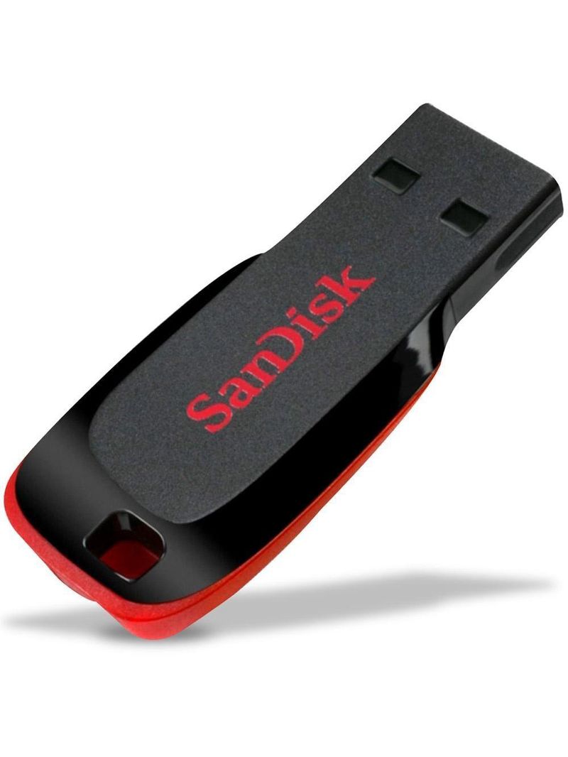 Pen Drive 16gb Sandisk Cruzer Blade Preto e Vermelho
