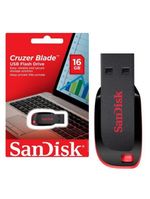 Pen Drive 16gb Sandisk Cruzer Blade Preto e Vermelho