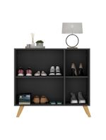 Sapateira Retrô 3 Portas Nina MP6018 Preta Natural