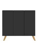 Sapateira Retrô 3 Portas Nina MP6018 Preta Natural