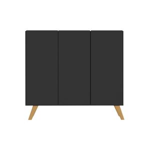 Sapateira Retrô 3 Portas Nina MP6018 Preta Natural