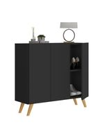 Sapateira Retrô 3 Portas Nina MP6018 Preta Natural