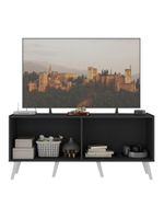 Rack Retrô Para TV Até 50 Polegadas com 4 Portas Multimóveis MP1071 Preto/Branco