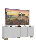 Rack Para TV Até 50 Polegadas com 4 Portas Multimóveis MP1072 Branco Natural