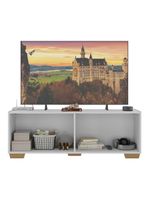 Rack Para TV Até 50 Polegadas com 4 Portas Multimóveis MP1072 Branco Natural