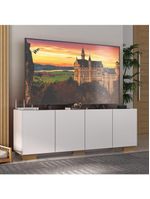 Rack Para TV Até 50 Polegadas com 4 Portas Multimóveis MP1072 Branco Natural