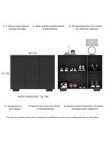 Sapateira 3 Portas Nina MP6019 Preta