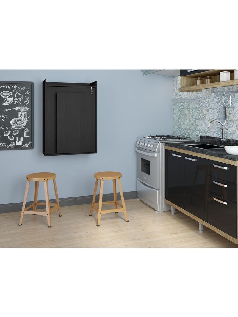 Mesa Dobrável com Armário FG5131 Preta