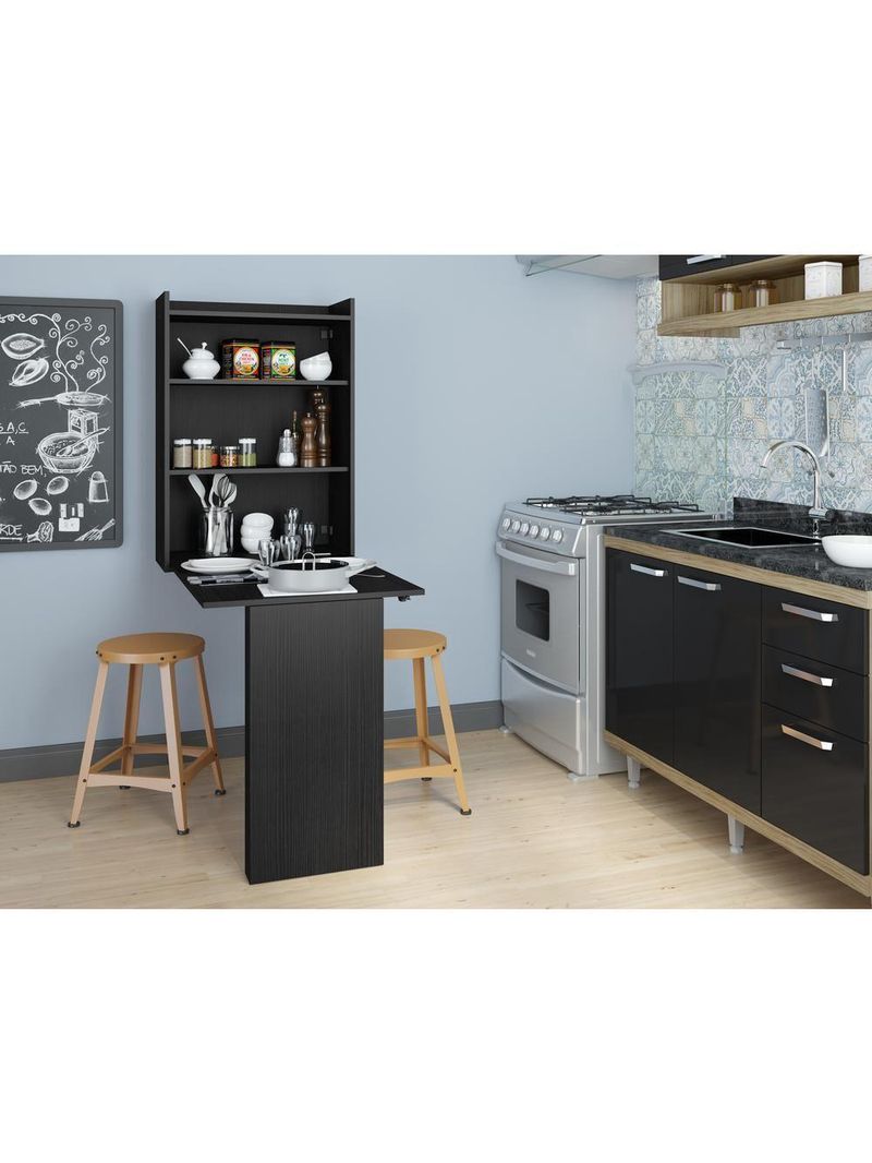 Mesa Dobrável com Armário FG5131 Preta