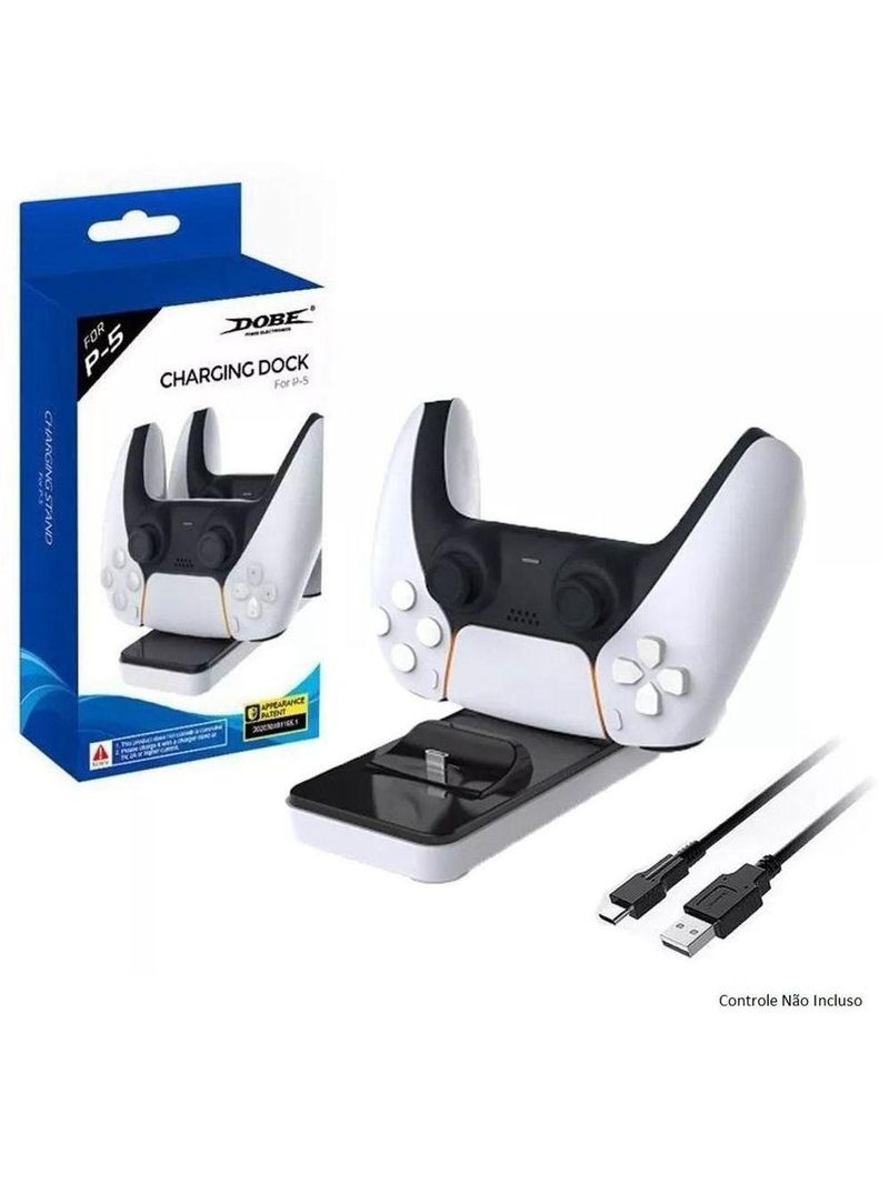 Base Carregadora Duplo De Mesa Para Controle Ps5 - Charging Dock Station