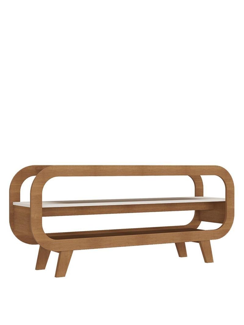 Rack Bancada Para Tv 42 Pol 122 Cm Mdf Cinamomo Off White Arly Cinamomo Off White