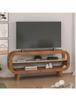 Rack Bancada Para Tv 42 Pol 122 Cm Mdf Cinamomo Off White Arly Cinamomo Off White