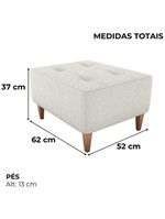 Puff Para Sala 62 Cm Piva Tecido Boucle F492 Natural Milani Store Natural