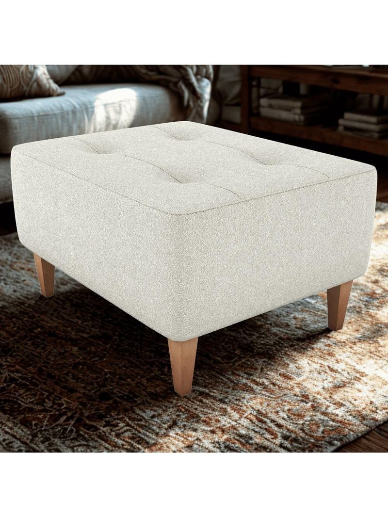 Puff Para Sala 62 Cm Piva Tecido Boucle F492 Natural Milani Store Natural