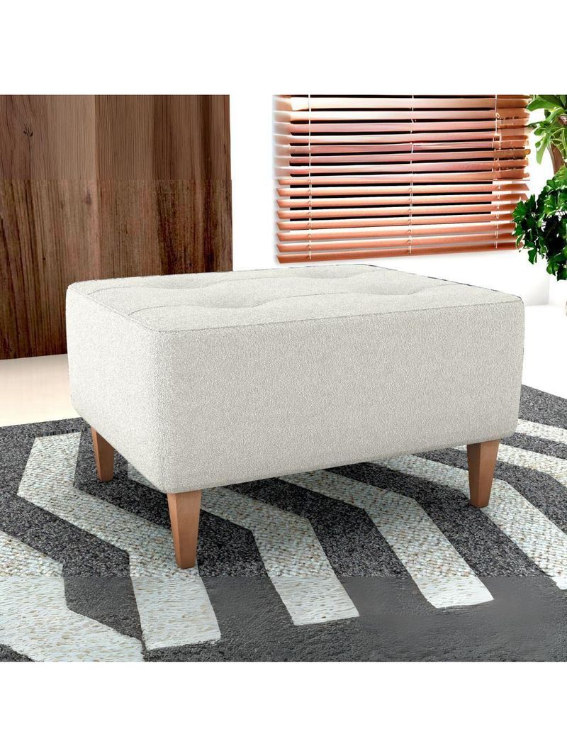 Puff Para Sala 62 Cm Piva Tecido Boucle F492 Natural Milani Store Natural
