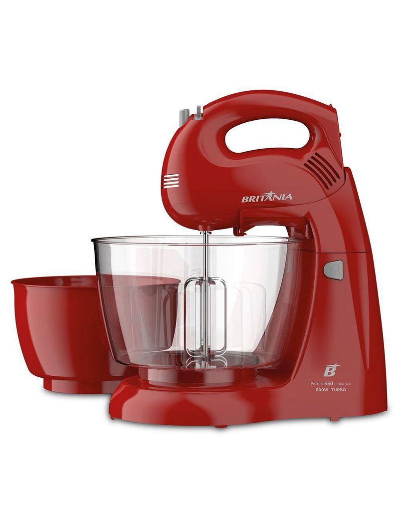 Batedeira Britânia Perola 550 Cristal Duo Turbo 2 Tigelas 500W 110V