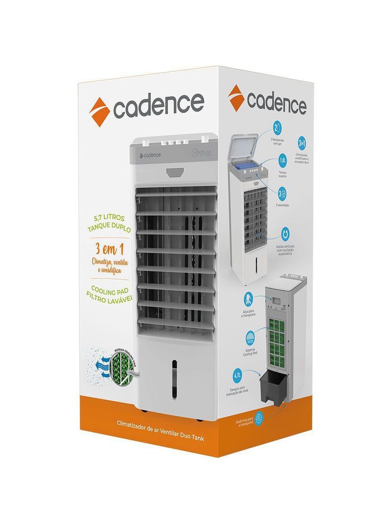 Climatizador De Ar Cadence Ventilar Duo Tank 5,7L 110V