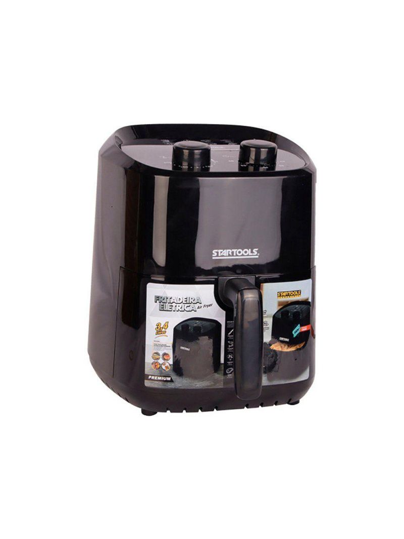 Fritadeira Elétrica Air Fryer 3,4 Litros Preta Timer 110V