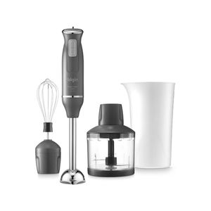 Mixer De Alimentos Cinza Lunar Inox 600W 3 Em 1 Copo 700ml Elgin 220V