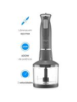 Mixer De Alimentos Cinza Lunar Inox 600W 3 Em 1 Copo 700ml Elgin 220V
