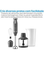 Mixer De Alimentos Cinza Lunar Inox 600W 3 Em 1 Copo 700ml Elgin 220V