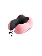 Almofada Travesseiro Pescoço Viagem Fecho Ajustável Cor:rosa