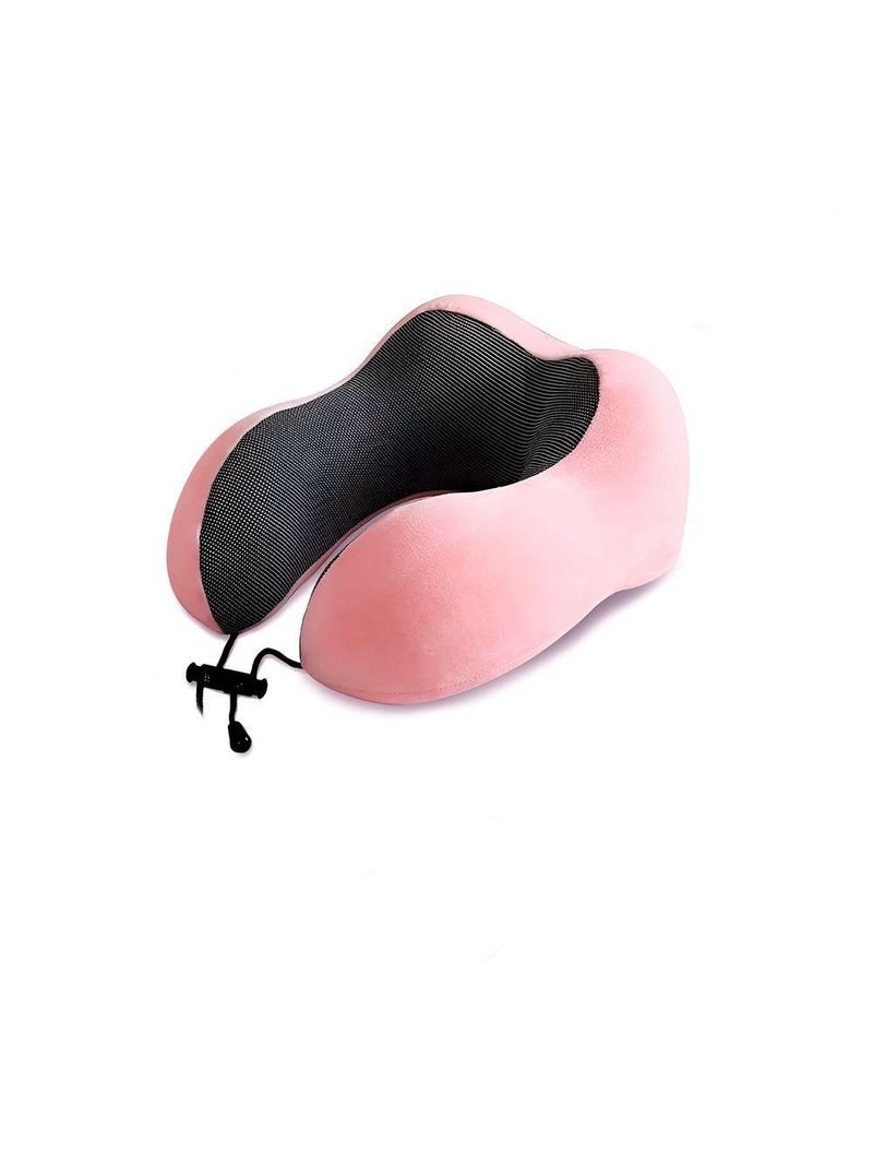 Almofada Travesseiro Pescoço Viagem Fecho Ajustável Cor:rosa