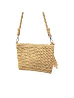 Bolsa Artesanal Lateral Transversal Casual Praia Cor:bege