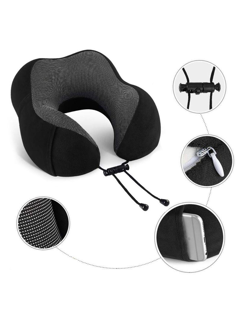 Almofada Travesseiro Pescoço Viagem Fecho Ajustável Cor:rosa