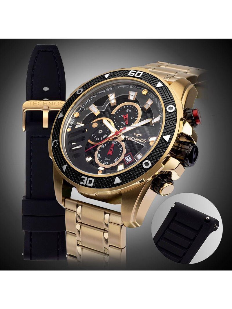 Relógio Technos Masculino Ts Carbon Dourado - Js15ft/t1p Js15ft/t1p