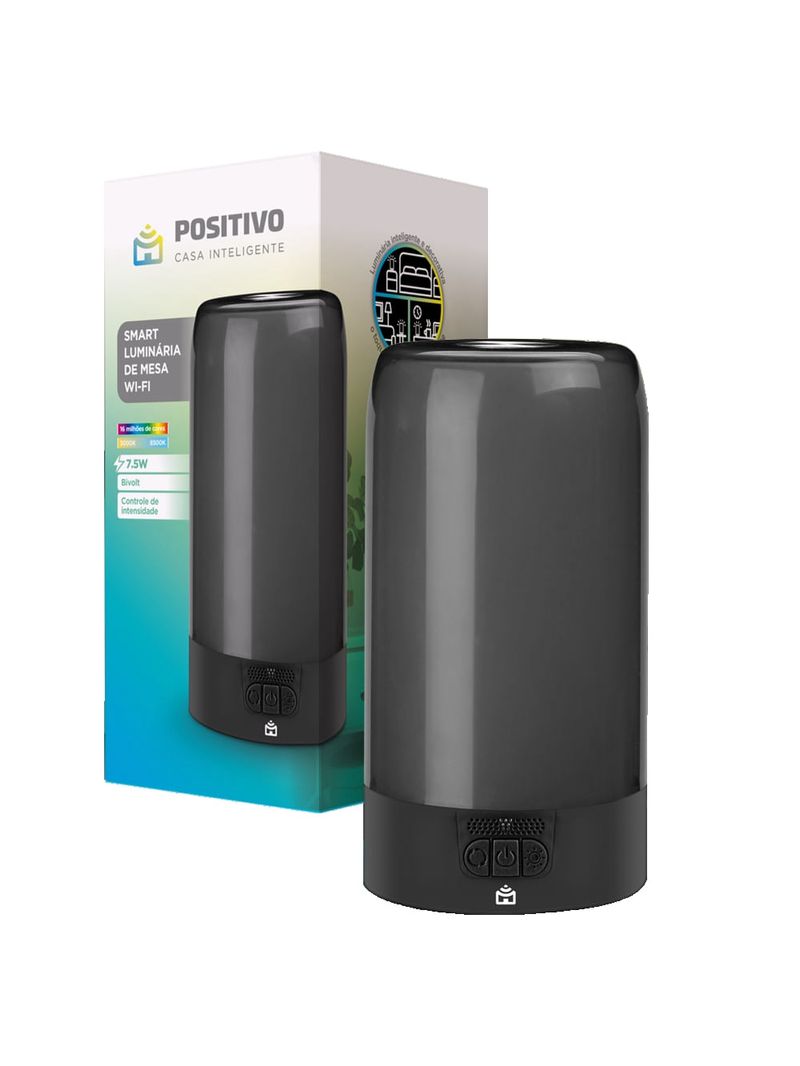 Smart Luminária de Mesa Wi-Fi Positivo Casa Inteligente - 7,5 W - RGB - 16 Milhões de cores - Controle por voz