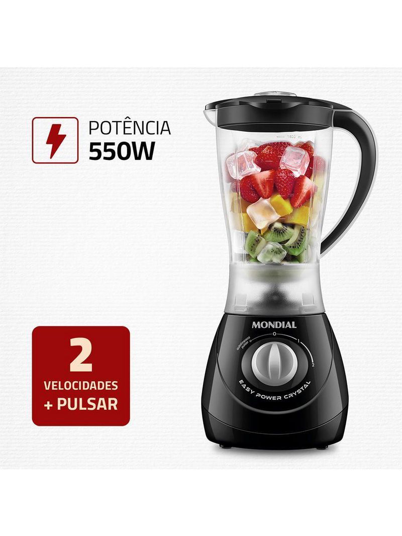 Liquidificador Easy Power Mondial Preto 550W L-550-BC 110V