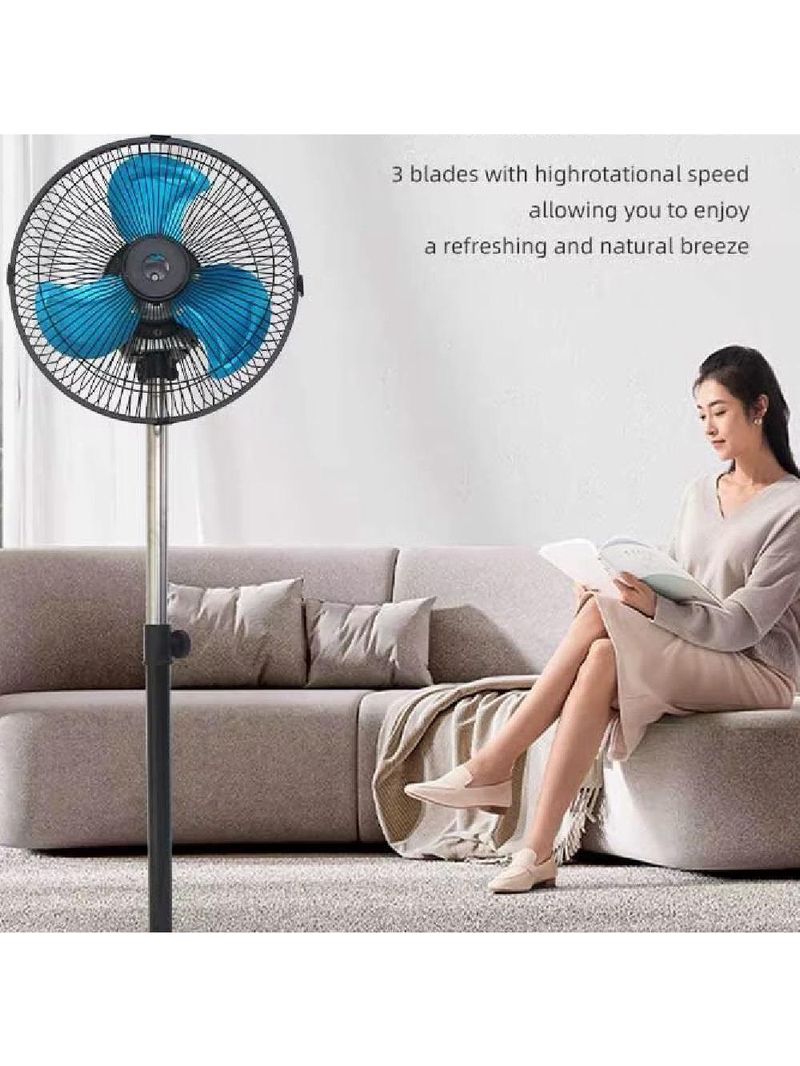 Ventilador Coluna 220v De Chao Potente 3 Velocidades 45w Coluna Pedestal Giratorio 3 Velocidades Turbo Sile