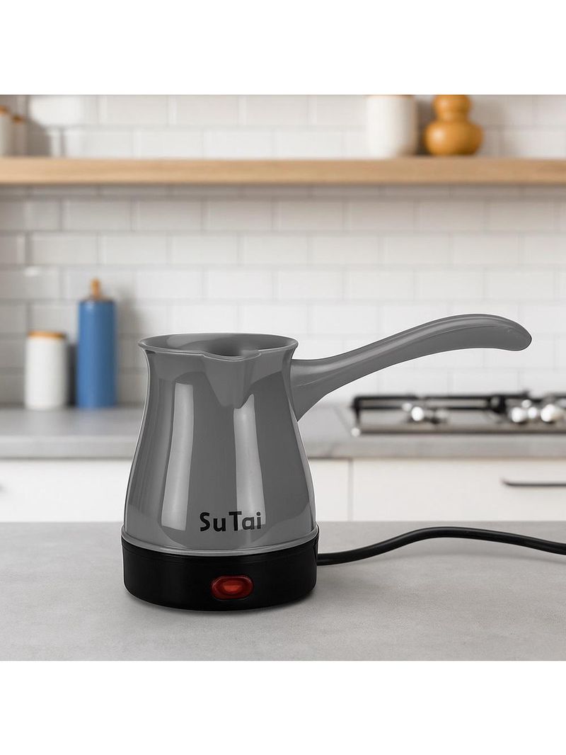 Cafeteira Eletrica 600w Maquina De Cafe Expresso Europeu Turco Aquecedor De Agua Cinza