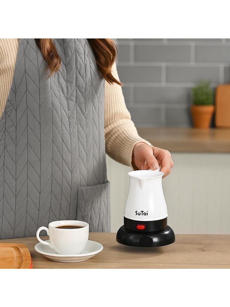 Cefeteira Maquina De Cafe Eletrica 600w Expresso Turco Europeu Cafeteira Aquecedor De Agua Luxo Branca