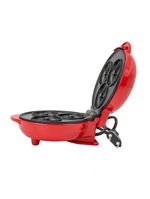 Mini Maquina Forma Elétrica Retro De Fazer Waffles Donuts Rosquinhas Vermelho