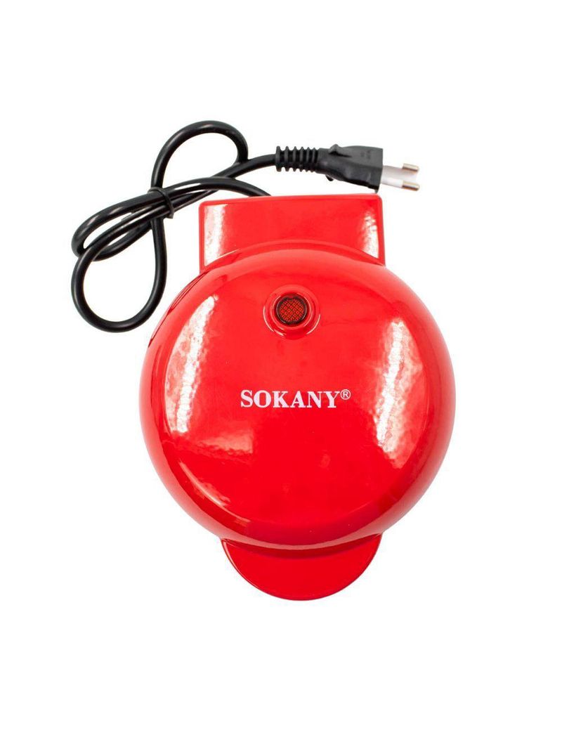 Mini Maquina Forma Elétrica Retro De Fazer Waffles Donuts Rosquinhas Vermelho